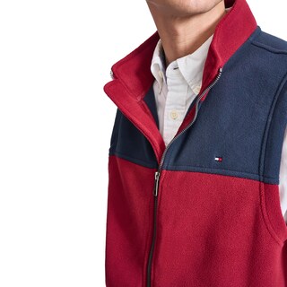 Foto 3 | Chaleco Tommy Hilfiger De Forro Polar Para Hombre, Color Azul Marino/rojo, Talla L - Venta Internacional.