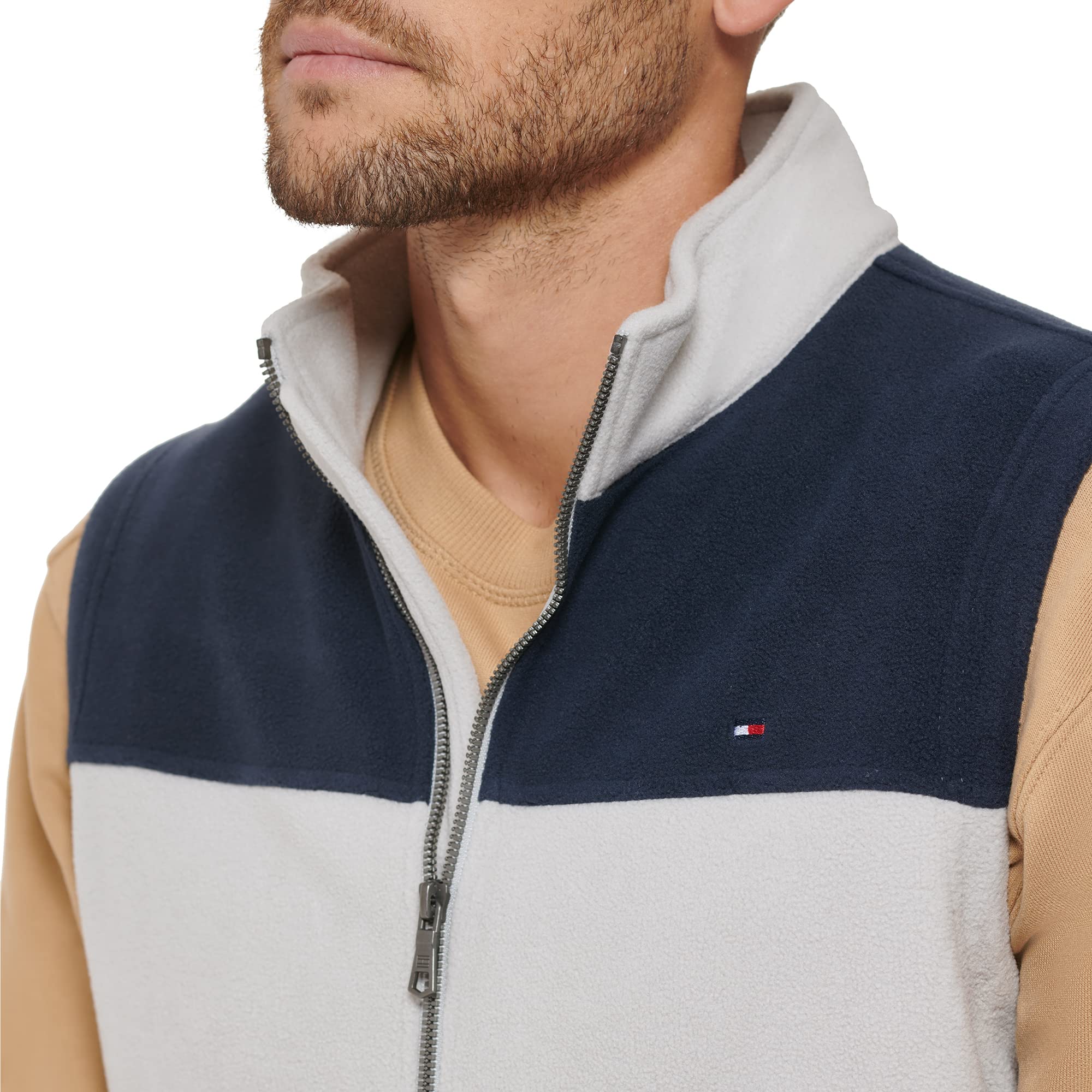 Foto 3 pulgar | Chaleco Tommy Hilfiger De Forro Polar Para Hombre, Color Azul Marino/hielo, Para Talla Grande - Venta Internacional.