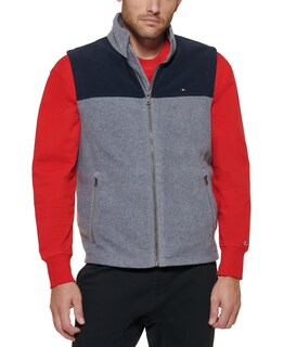 Foto 1 | Chaleco Tommy Hilfiger De Forro Polar Para Hombre, Color Azul Marino Y Gris Claro, Xl - Venta Internacional.