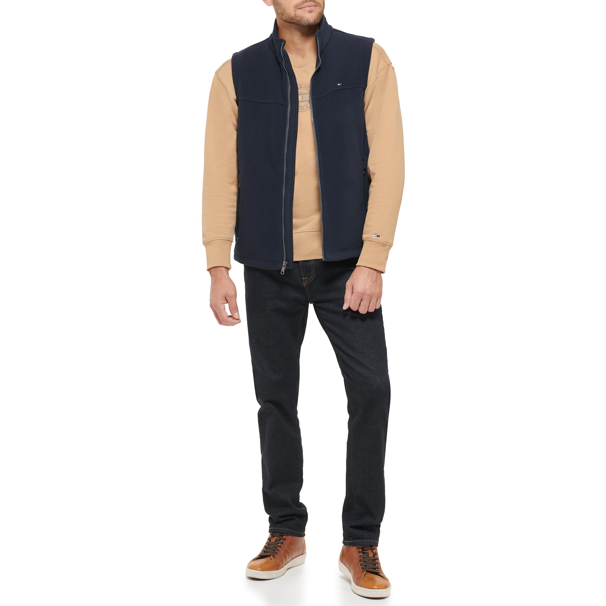 Foto 3 pulgar | Chaleco Tommy Hilfiger De Forro Polar Para Hombre, Color Azul Marino, Talla M - Venta Internacional.