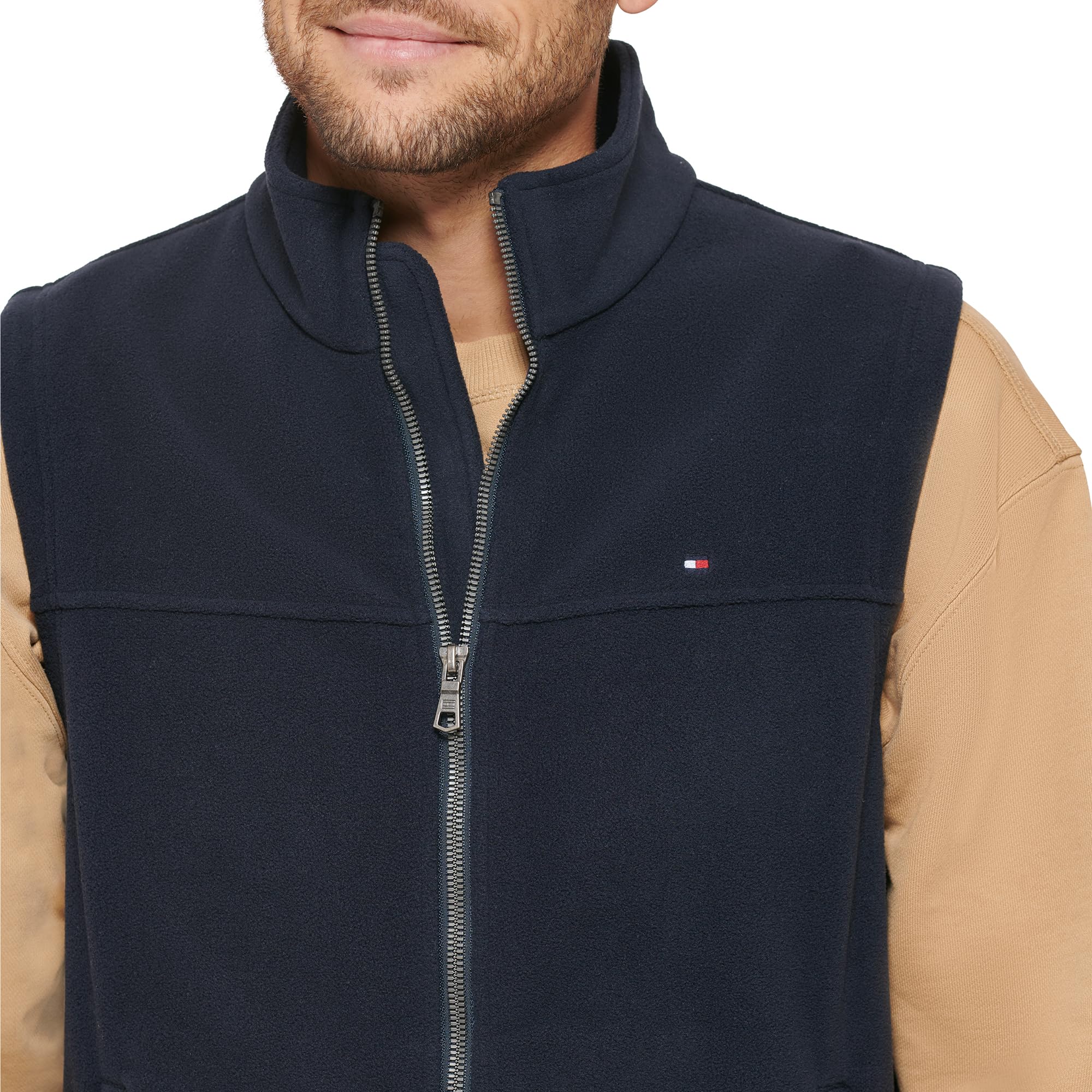 Foto 3 | Chaleco Tommy Hilfiger De Forro Polar Para Hombre, Color Azul Marino, Talla M - Venta Internacional.