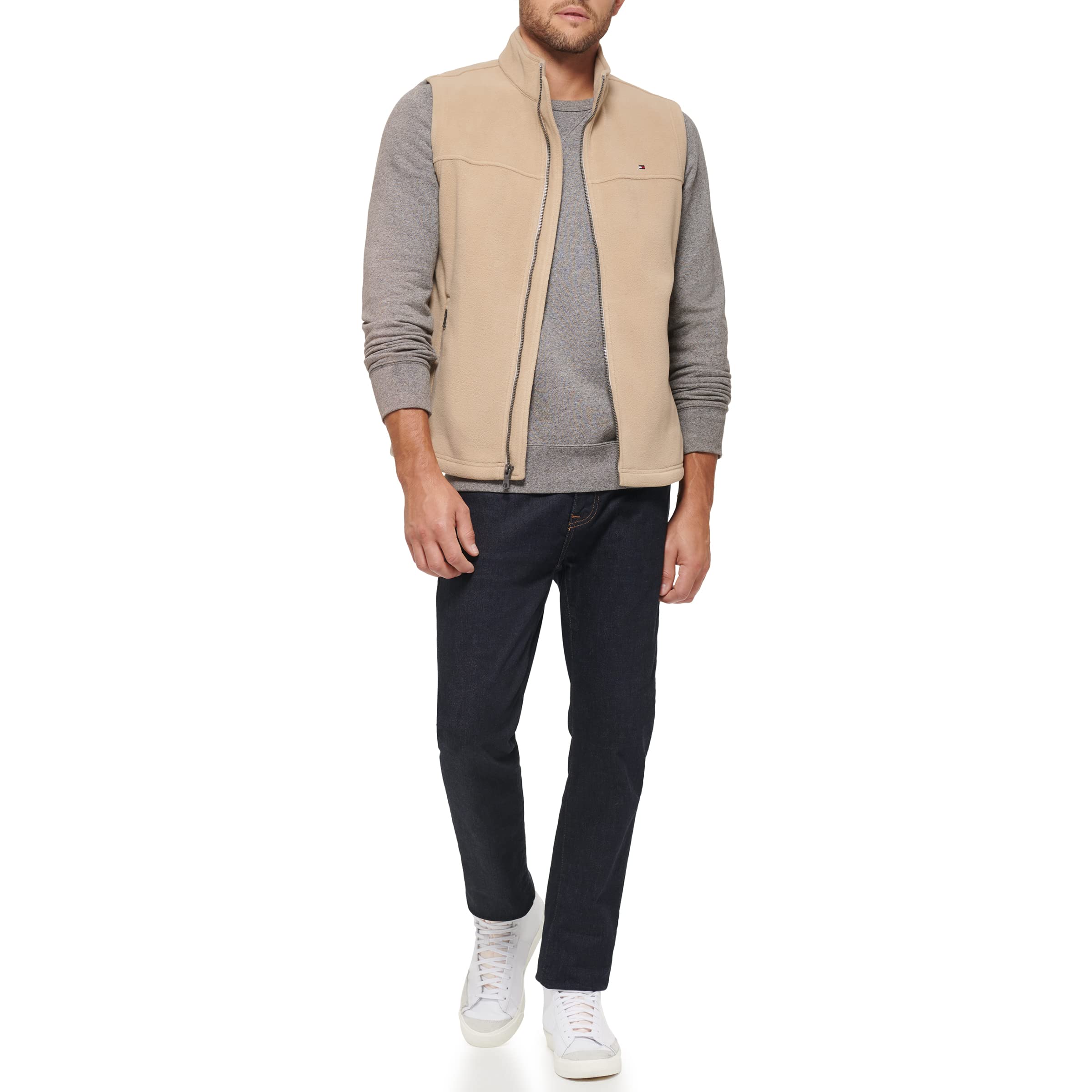 Foto 3 pulgar | Chaleco Tommy Hilfiger De Forro Polar Para Hombre, Color Canela, Talla Xs - Venta Internacional.
