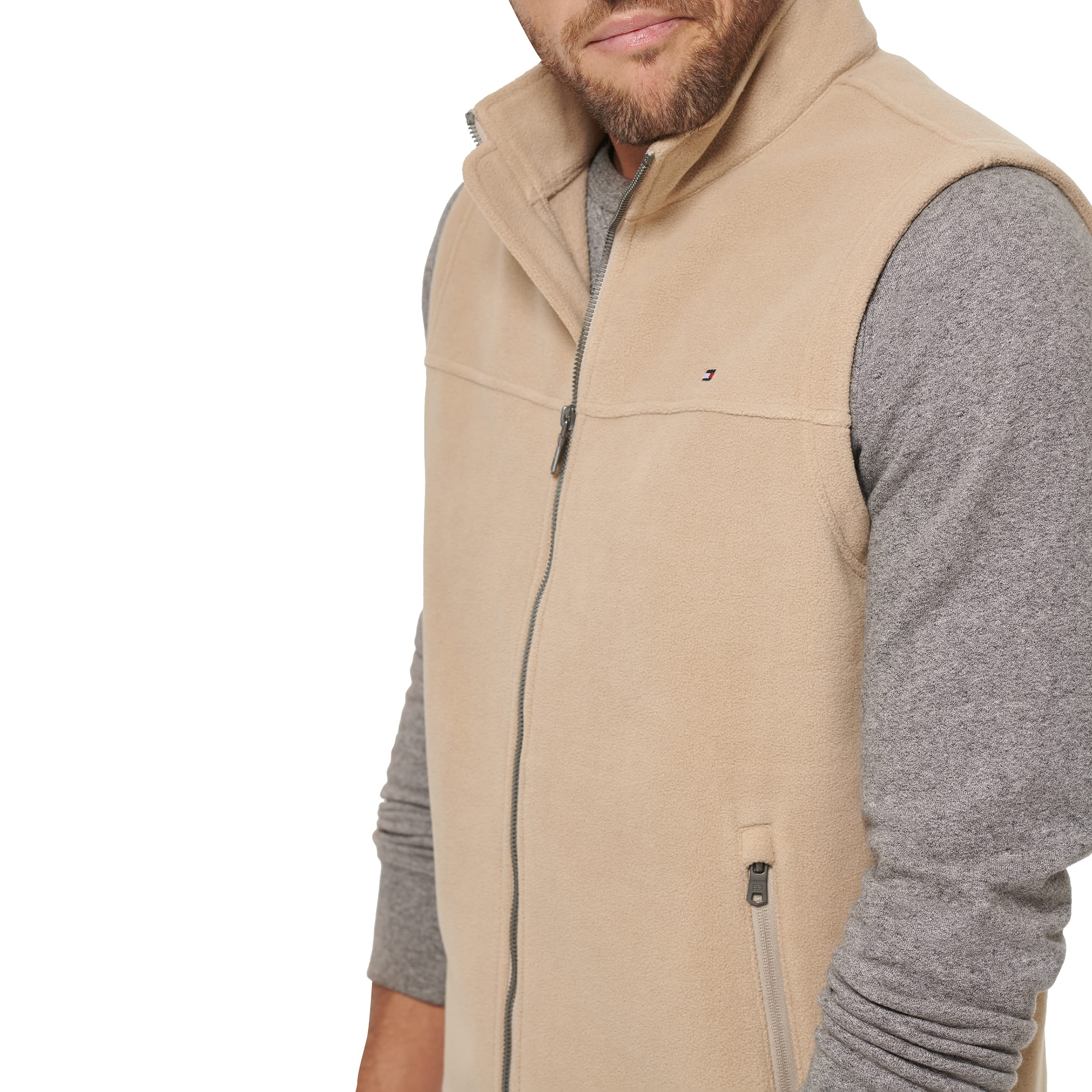 Foto 5 pulgar | Chaleco Tommy Hilfiger De Forro Polar Para Hombre, Color Canela, Talla Xs - Venta Internacional.