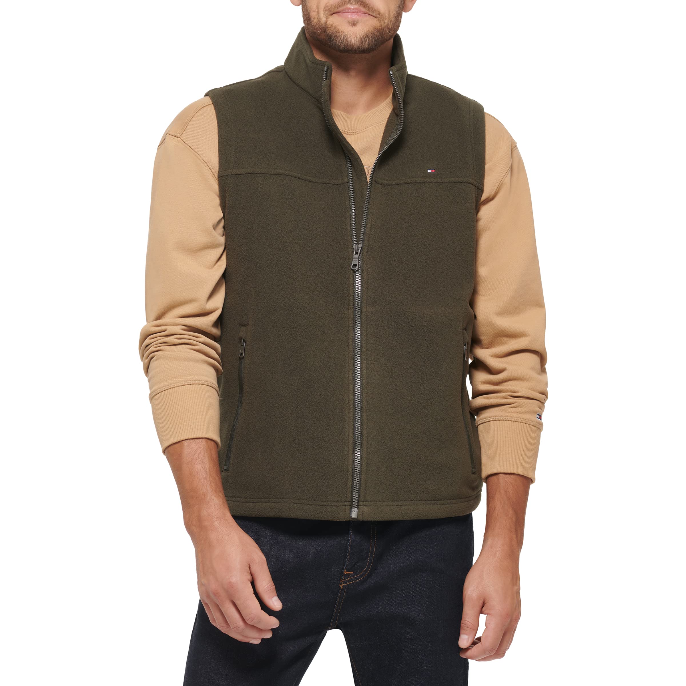 Foto 2 pulgar | Chaleco Tommy Hilfiger de Forro Polar Verde Olivo para Hombre - Venta Internacional