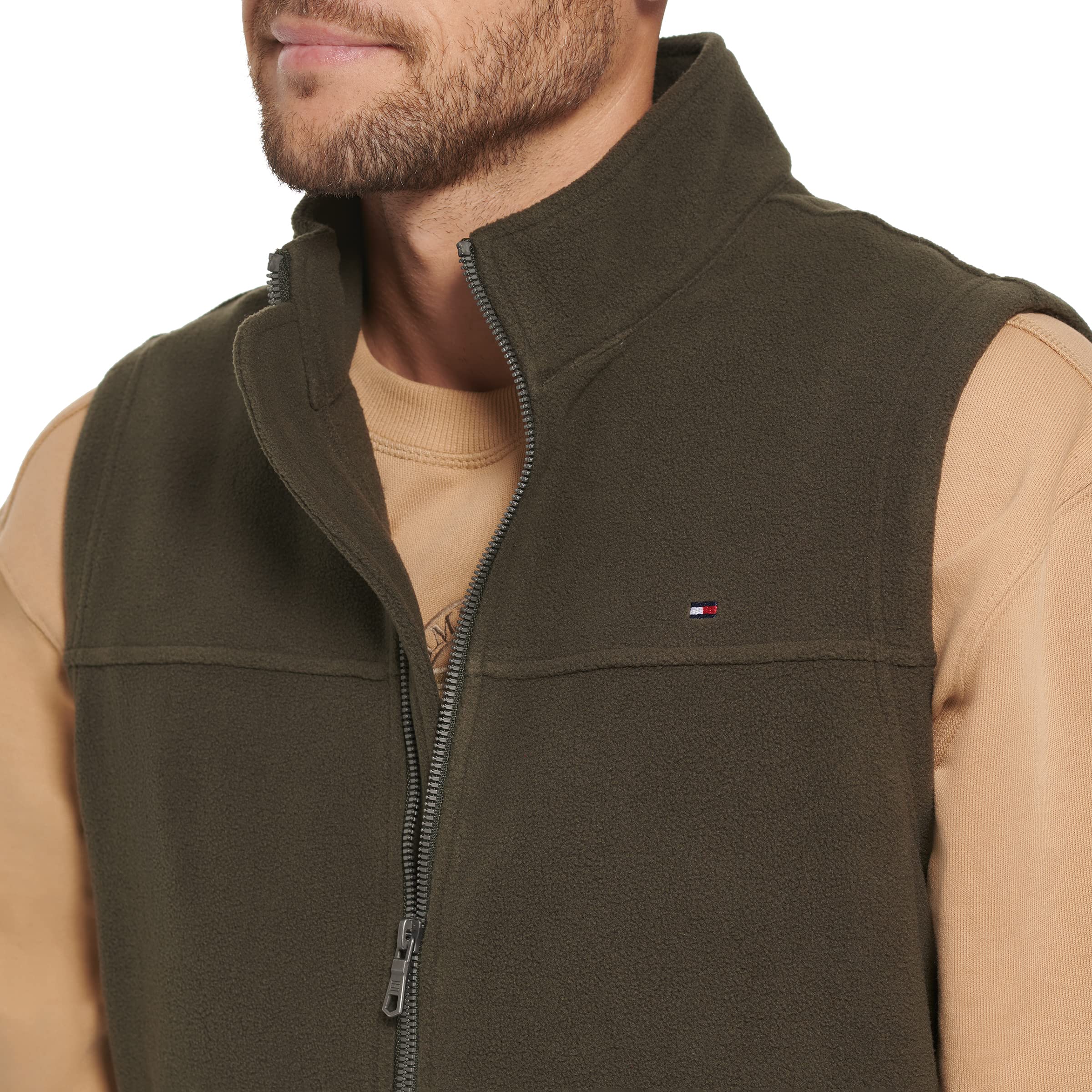 Foto 3 pulgar | Chaleco Tommy Hilfiger de Forro Polar Verde Olivo para Hombre - Venta Internacional