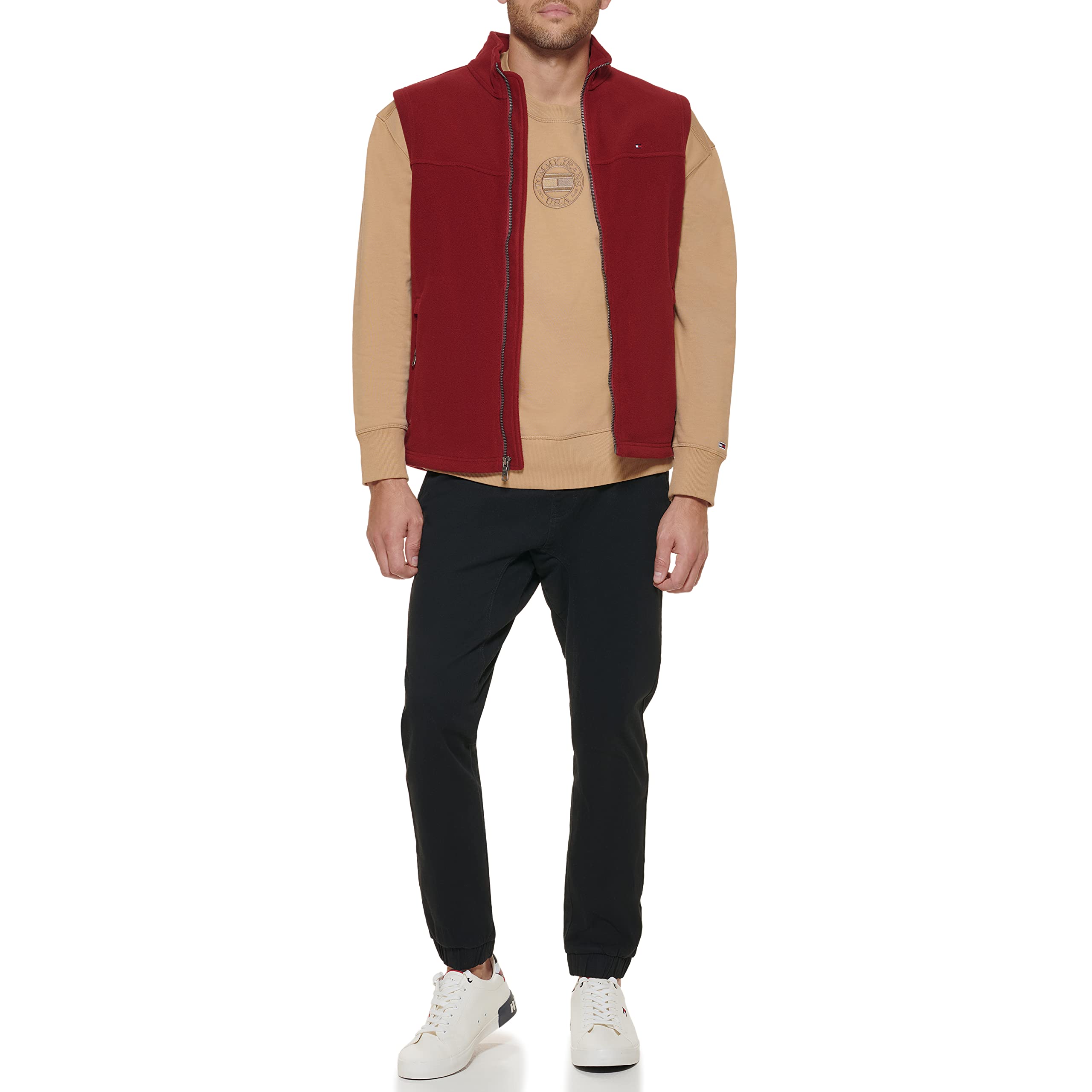 Foto 3 | Chaleco Tommy Hilfiger de Forro Polar Rojo para Hombre - Venta Internacional