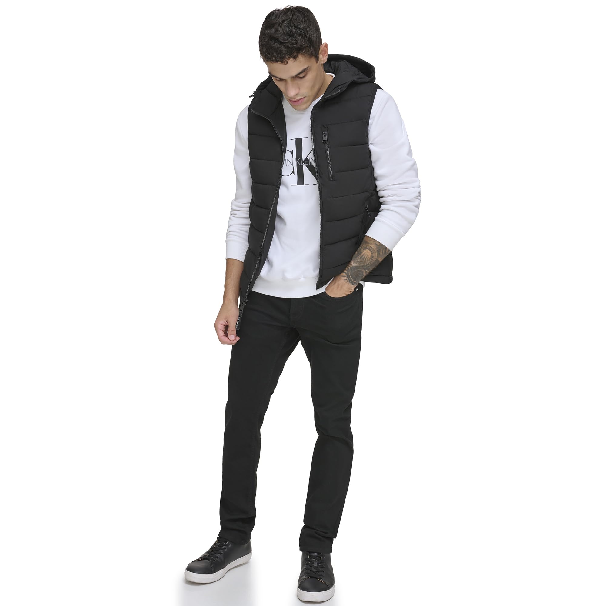 Chaleco Calvin Klein Outwear Para Hombre, Color Negro, Talla M - Venta Internacional.