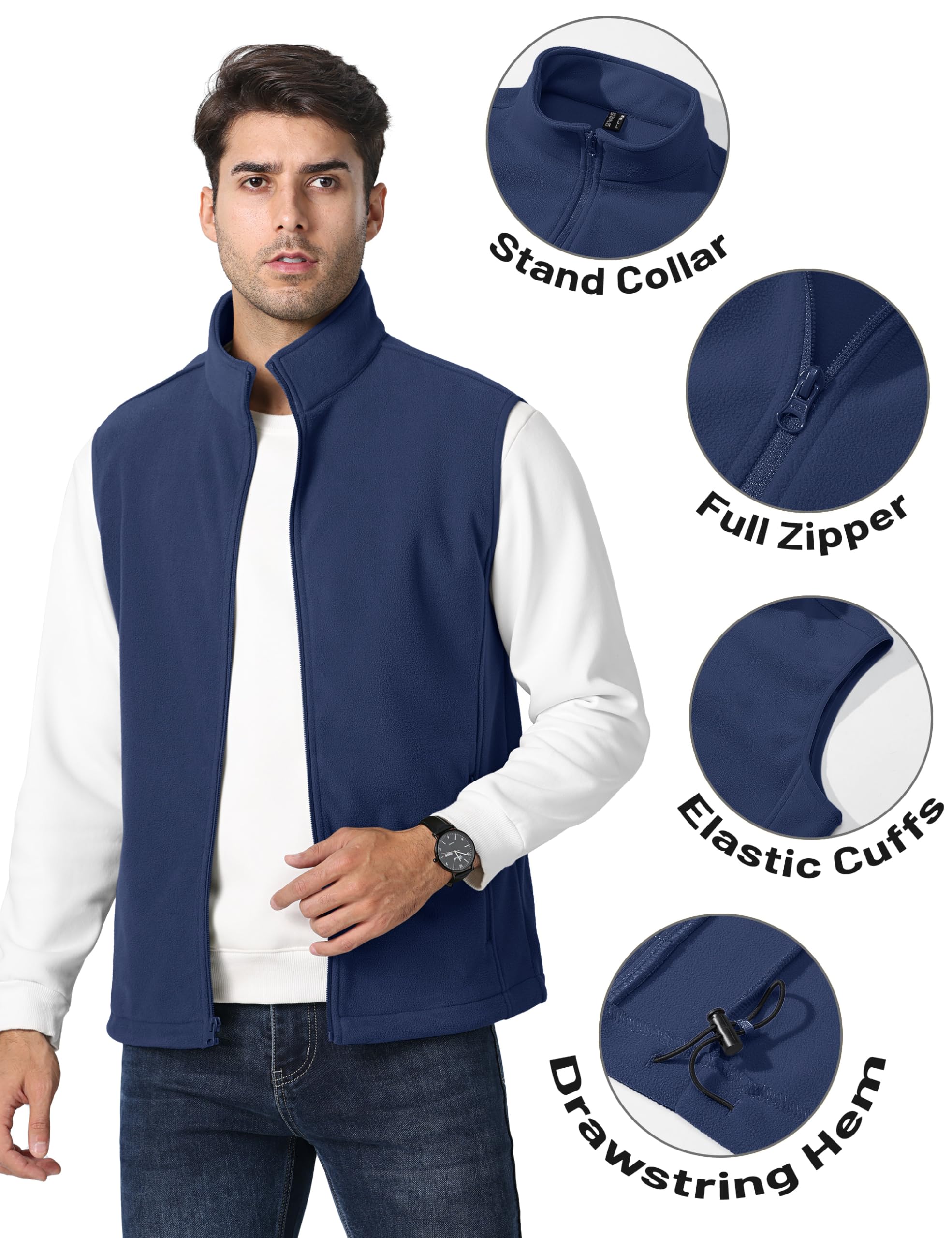 Foto 4 pulgar | Chaleco Tacvasen De Forro Polar Ligero Royalblue S Para Hombre - Venta Internacional.