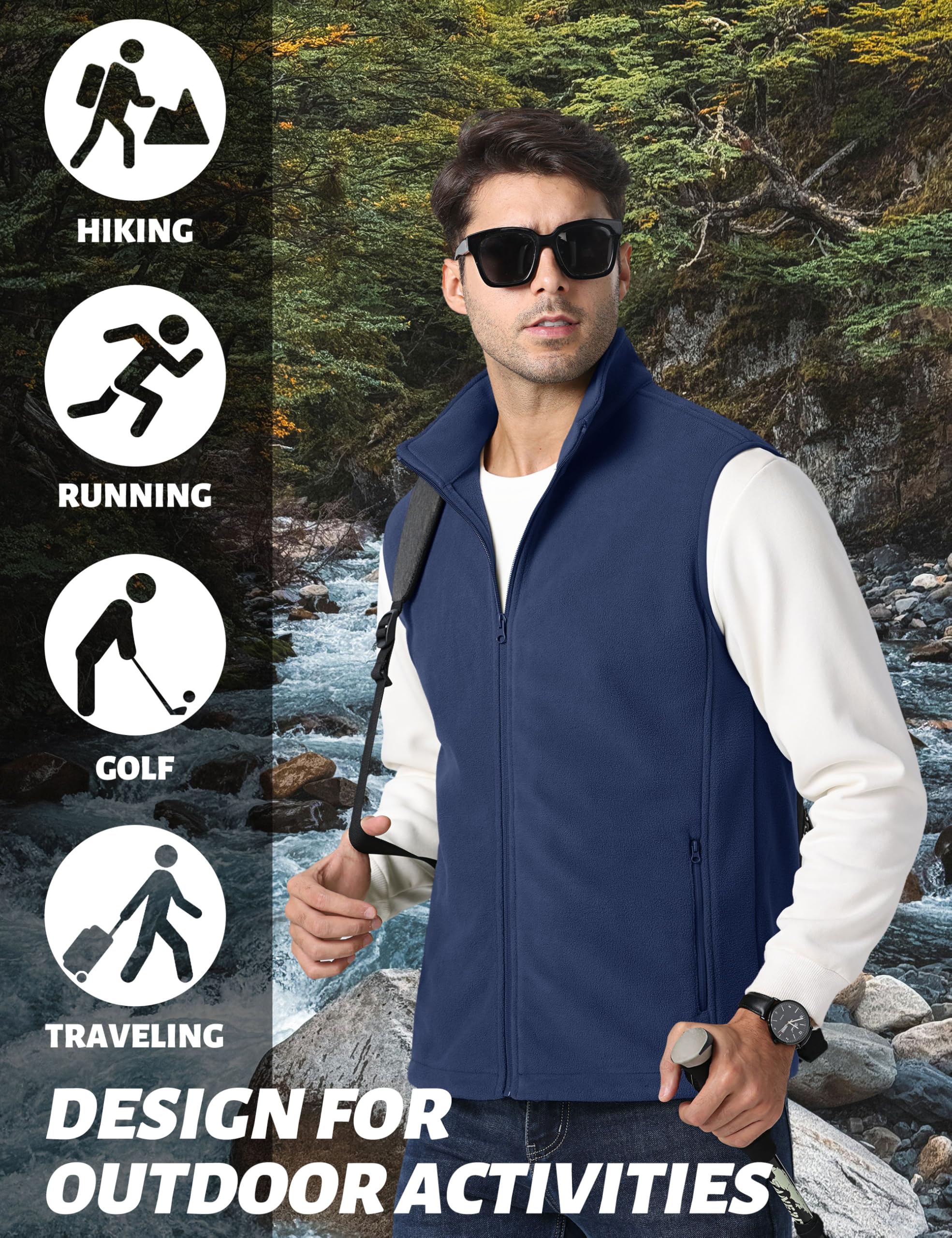 Foto 7 pulgar | Chaleco Tacvasen De Forro Polar Ligero Royalblue S Para Hombre - Venta Internacional.