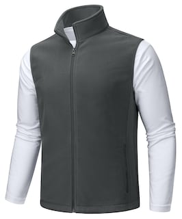 Foto 1 | Chaleco Tacvasen De Forro Polar Con Cierre Completo Para Hombre, Color Gris Oscuro, Talla M - Venta Internacional.
