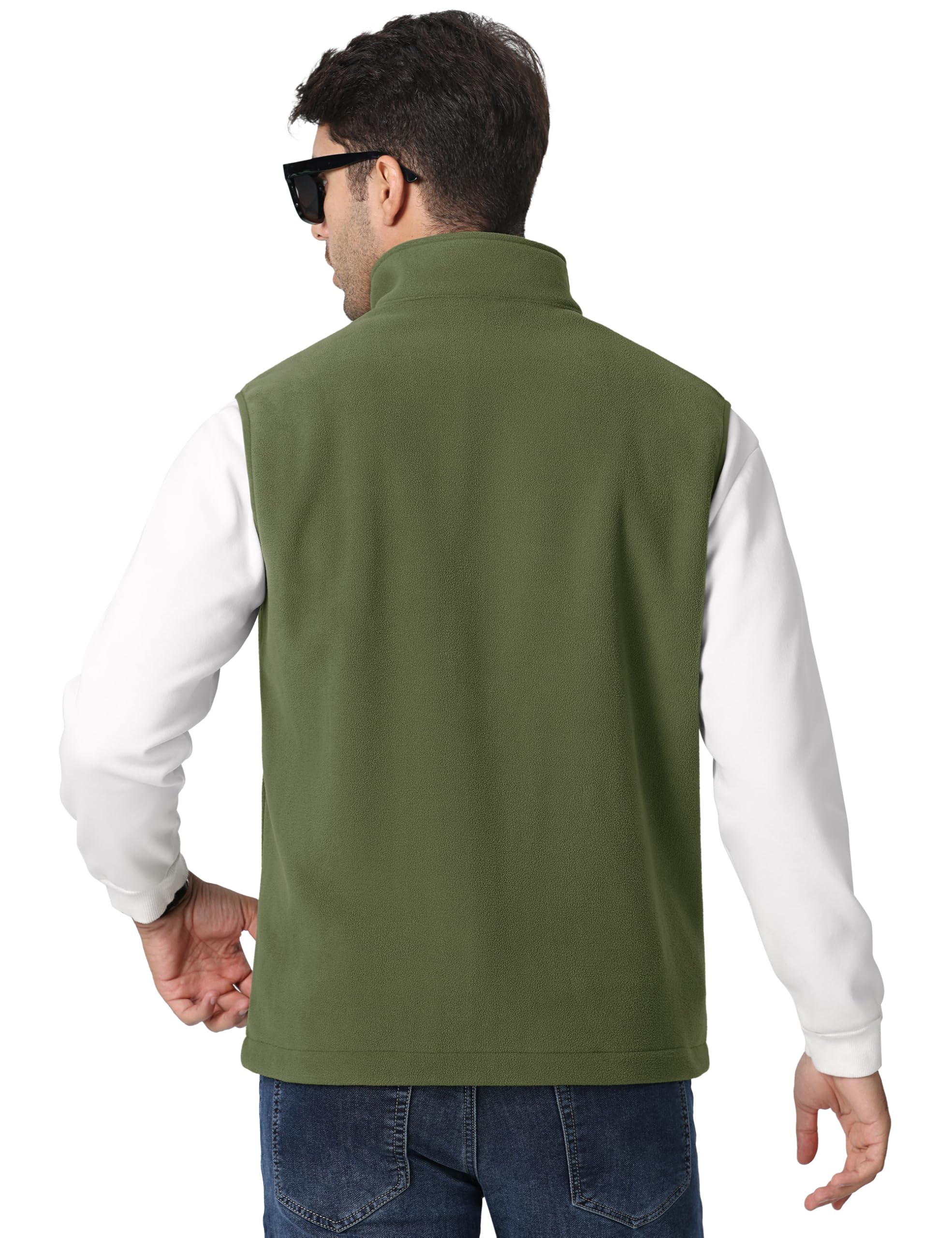 Foto 2 | Chaleco Para Correr Tacvasen De Forro Polar Ligero Y Cálido Para Hombre Armygreen M - Venta Internacional.