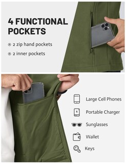 Foto 4 | Chaleco Para Correr Tacvasen De Forro Polar Ligero Y Cálido Para Hombre Armygreen M - Venta Internacional.