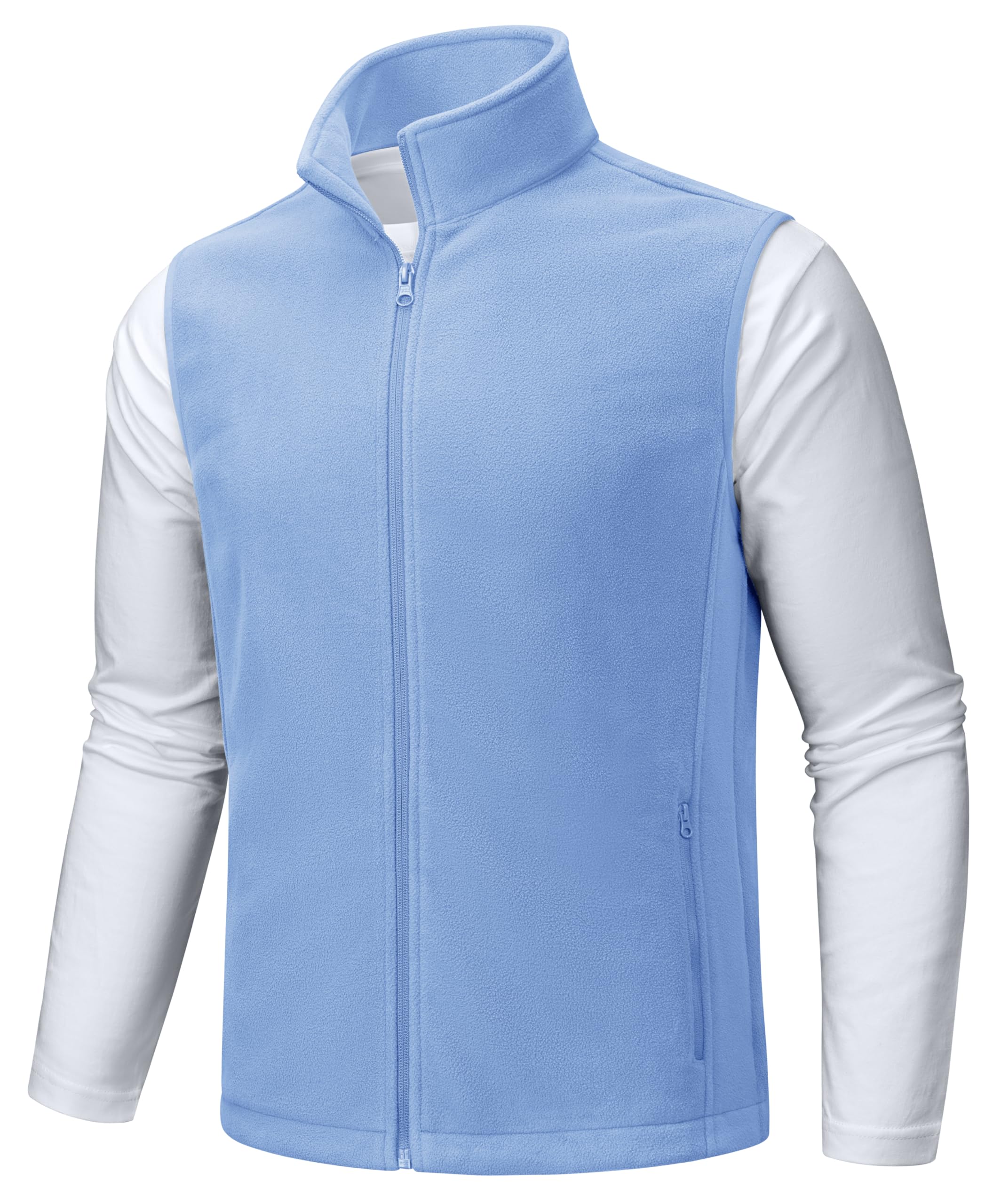 Foto 2 pulgar | Chaleco Tacvasen, Abrigo Cálido De Forro Polar Con Cremallera, Azul Claro, L, Para Hombre - Venta Internacional.