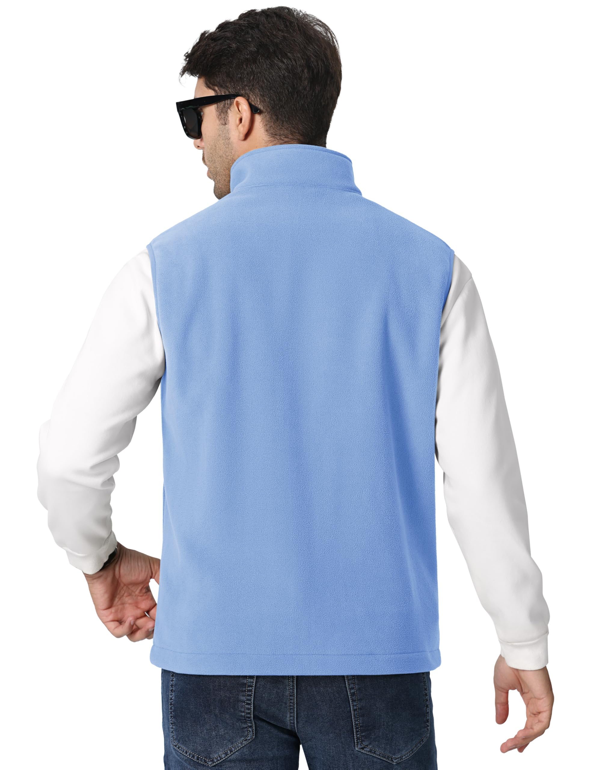 Foto 3 pulgar | Chaleco Tacvasen, Abrigo Cálido De Forro Polar Con Cremallera, Azul Claro, L, Para Hombre - Venta Internacional.
