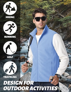 Foto 6 | Chaleco Tacvasen, Abrigo Cálido De Forro Polar Con Cremallera, Azul Claro, L, Para Hombre - Venta Internacional.