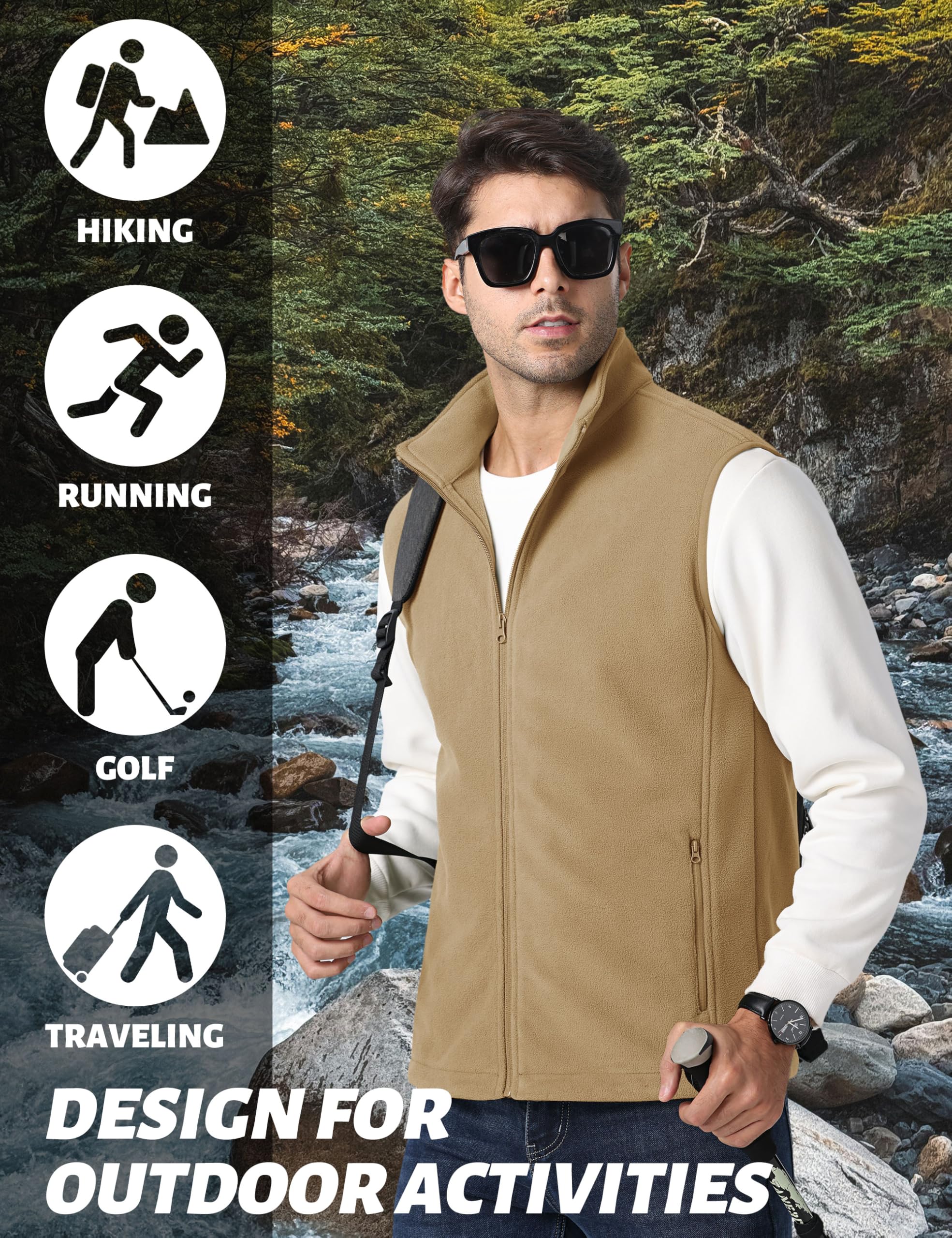 Foto 7 pulgar | Chaleco Polar Tacvasen Para Hombre, Chaqueta Cálida Sin Mangas, Caqui, 2xl - Venta Internacional.