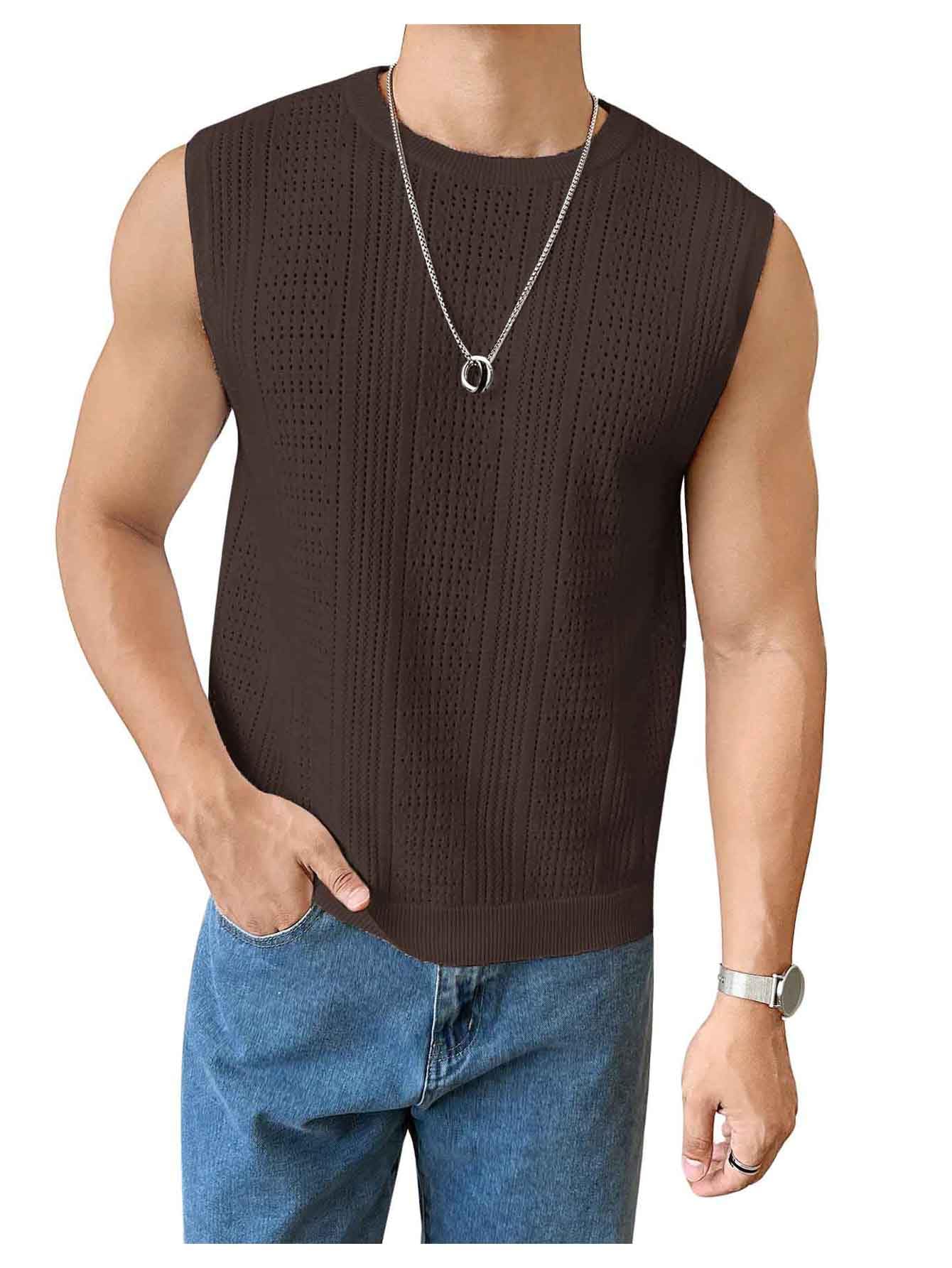 Foto 2 pulgar | Chaleco Verdusa  Cuello Redondo Marrón para Hombre - Venta Internacional