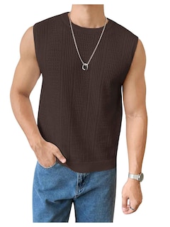 Foto 1 | Chaleco Verdusa Cuello Redondo Marrón para Hombre - Venta Internacional
