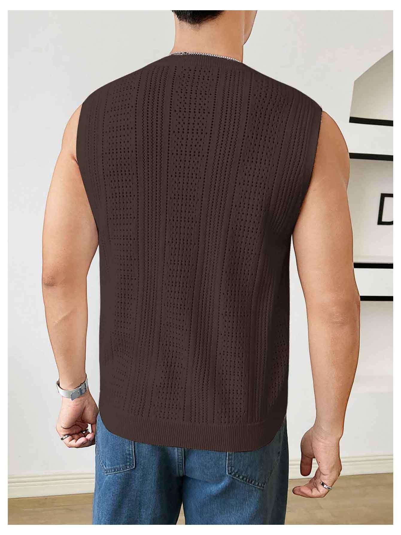 Foto 3 pulgar | Chaleco Verdusa  Cuello Redondo Marrón para Hombre - Venta Internacional