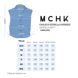 Foto 5 | Chaleco De Mezclilla Mchk. Caballero Diseño De Estrella, Color Azul. Modelo 8077