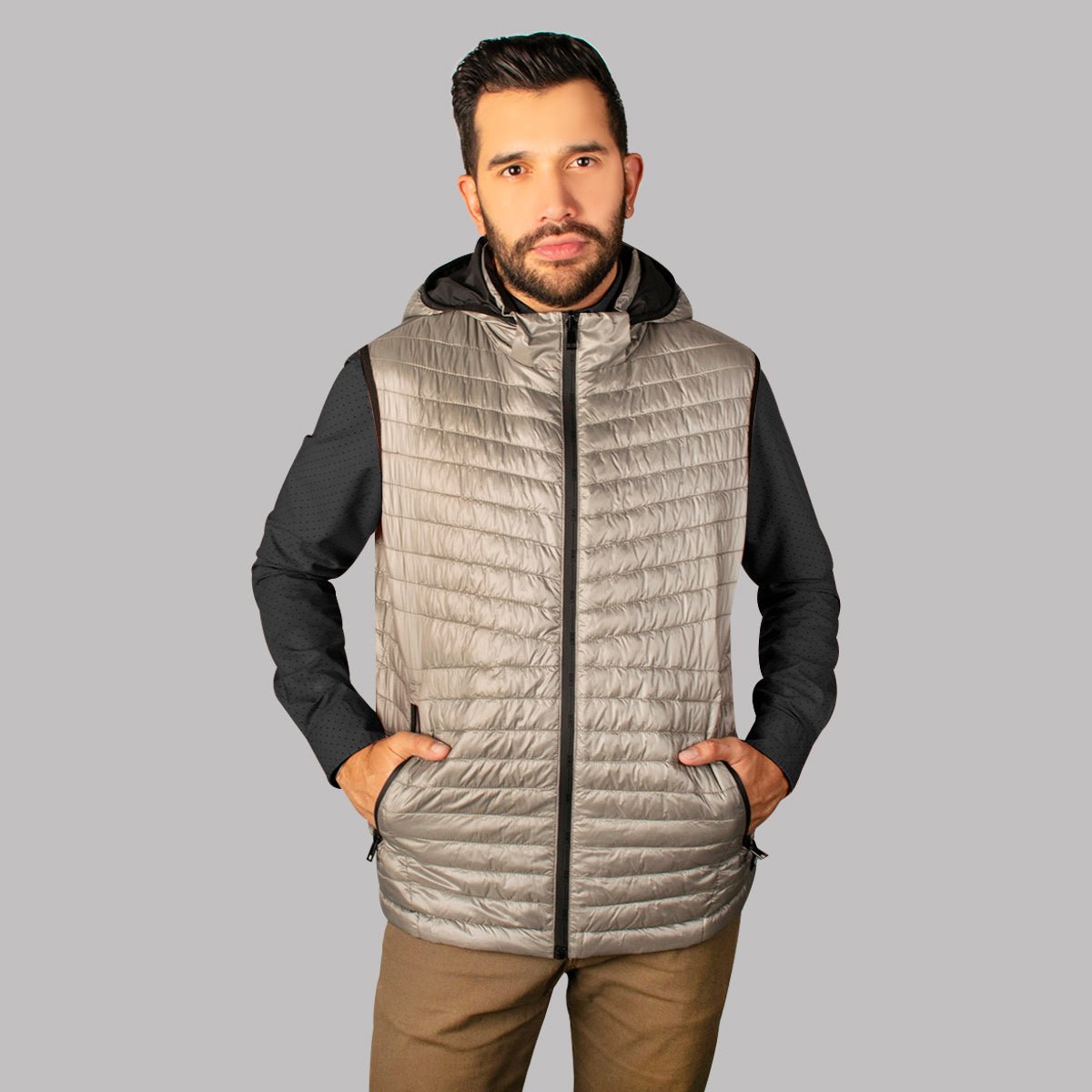 Foto 4 pulgar | Chaleco Greenlander Reversible  Con Capucha Térmico, Ligero, Acolchado Y Rompevientos 2 En 1 Revesrible Para Hombre