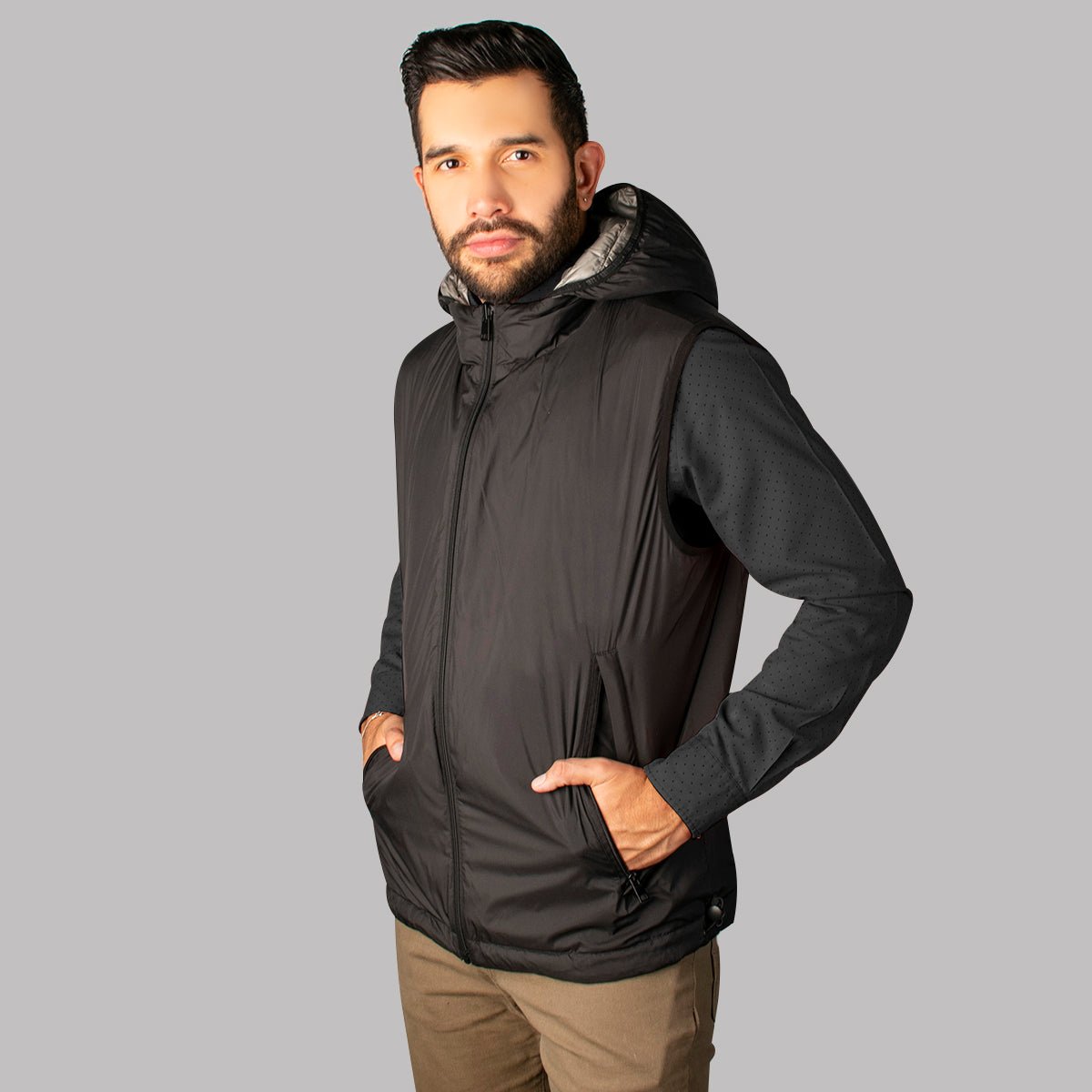 Foto 5 pulgar | Chaleco Greenlander Reversible  Con Capucha Térmico, Ligero, Acolchado Y Rompevientos 2 En 1 Revesrible Para Hombre