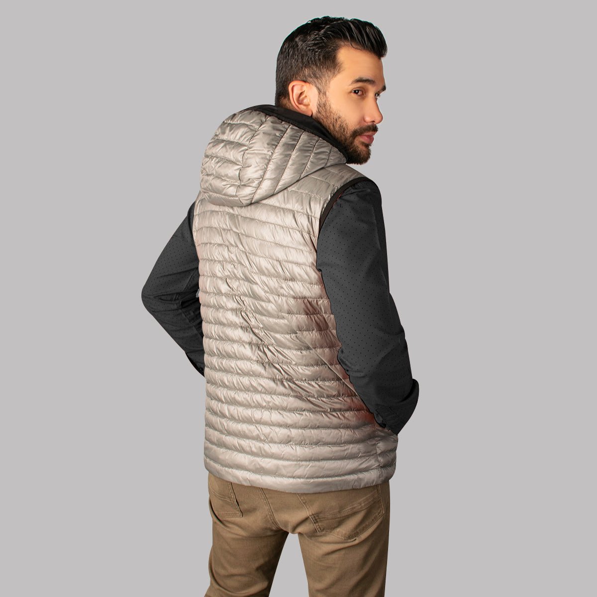 Foto 6 pulgar | Chaleco Greenlander Reversible  Con Capucha Térmico, Ligero, Acolchado Y Rompevientos 2 En 1 Revesrible Para Hombre
