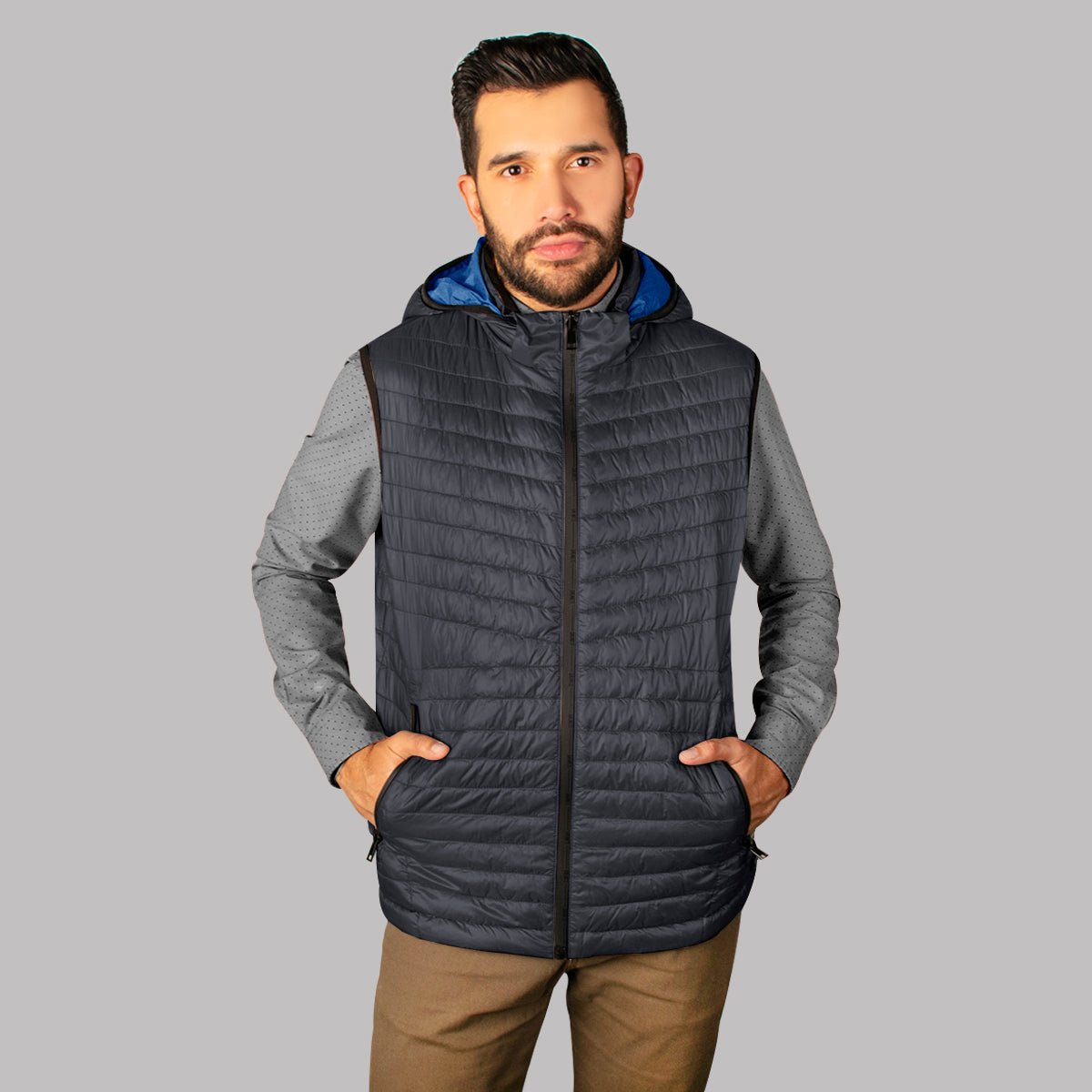 Foto 4 pulgar | Chaleco Greenlander Reversible  Con Capucha Térmico, Ligero, Acolchado Y Rompevientos 2 En 1 Revesrible Para Hombre