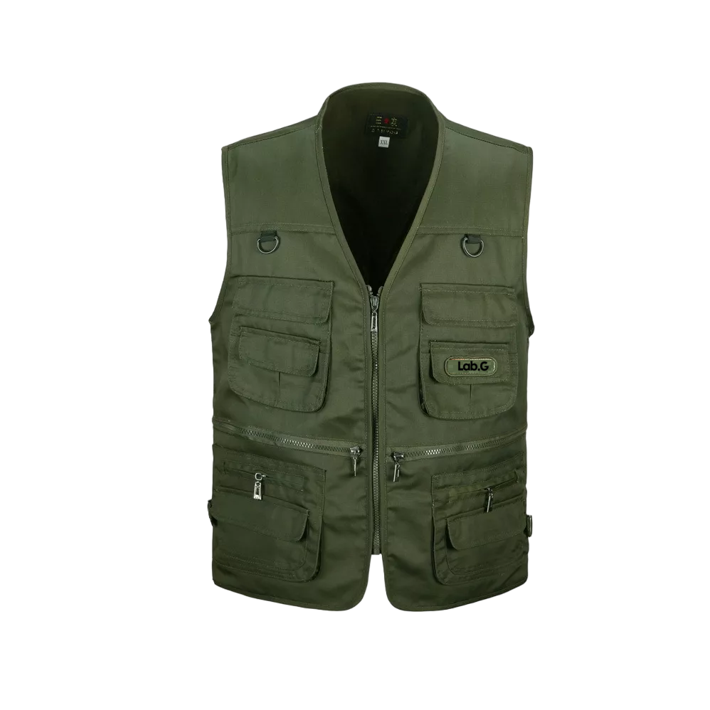 Chaleco Táctico Respirable De Pesca Caza Reportero Fotógrafo Talla Xl, Verde