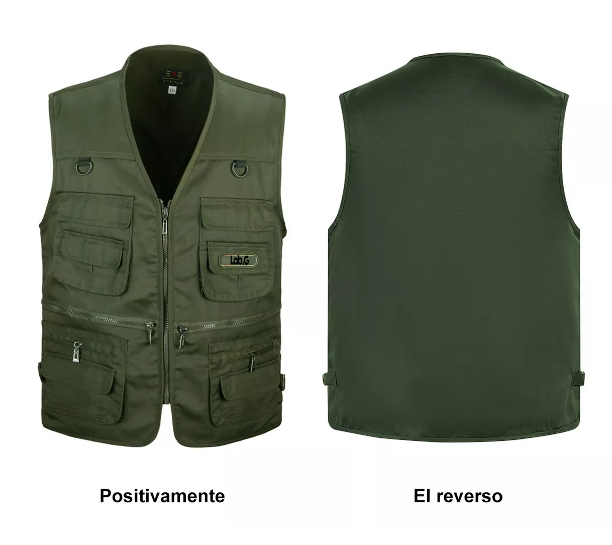 Foto 4 pulgar | Chaleco Táctico Respirable De Pesca Caza Reportero Fotógrafo Talla Xl, Verde