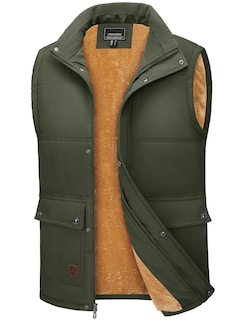Foto 1 | Chaleco Tacvasen Para Hombre, Forro Polar Grueso Y Cálido Para Invierno Con Bolsillos, Color Verde S - Venta Interna