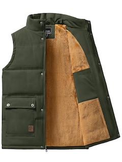 Foto 2 | Chaleco Tacvasen Para Hombre, Forro Polar Grueso Y Cálido Para Invierno Con Bolsillos, Color Verde S - Venta Interna