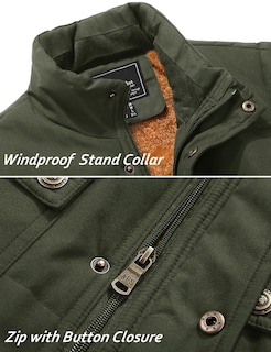 Foto 6 | Chaleco Tacvasen Para Hombre, Forro Polar Grueso Y Cálido Para Invierno Con Bolsillos, Color Verde S - Venta Interna