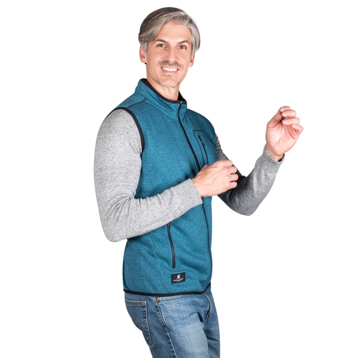 Foto 3 | Chaleco Greenlander De Punto Azul Claro Para Hombre