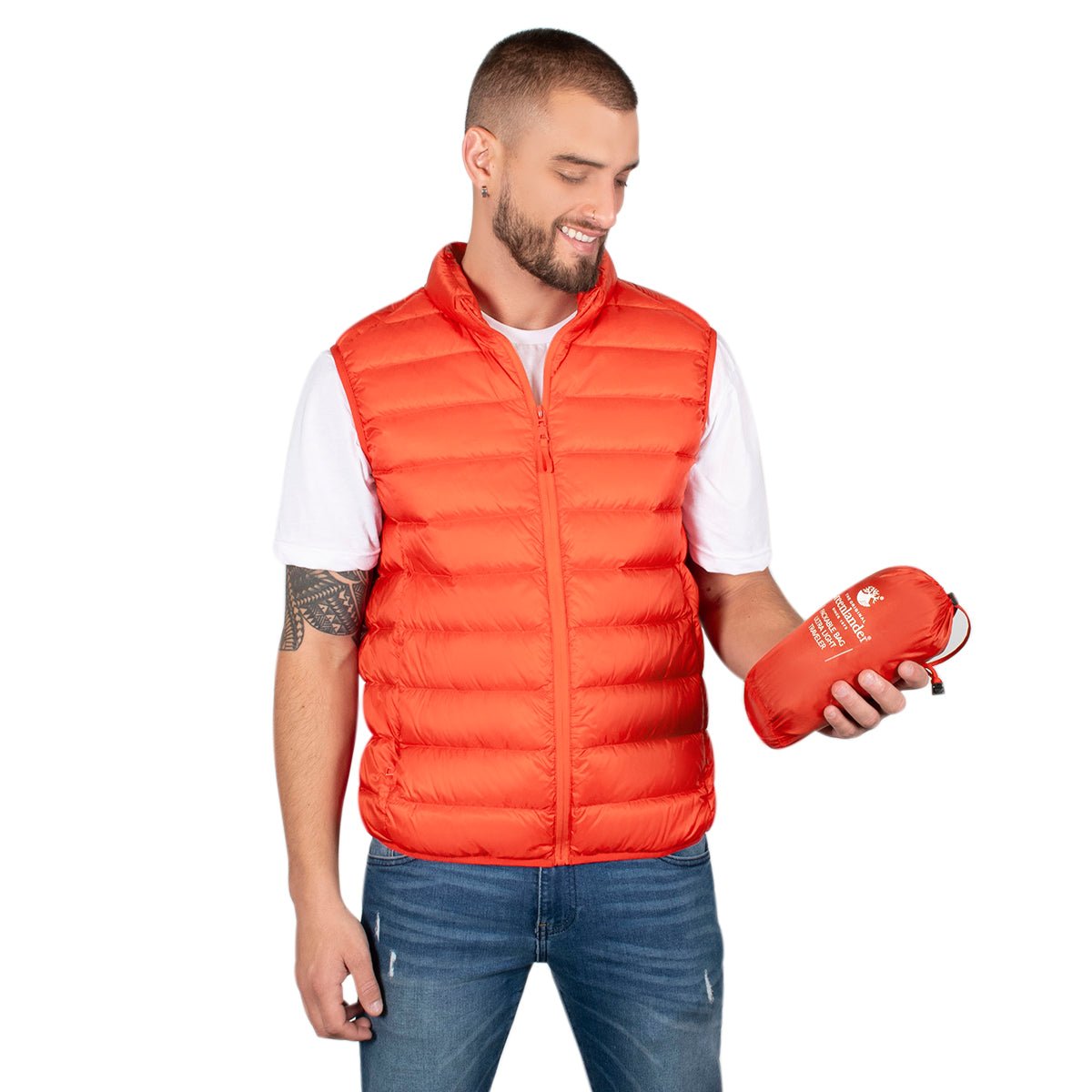 Foto 5 | Chaleco Greenlander De Pluma Ligera Con Bolsa Transportable Para Hombre