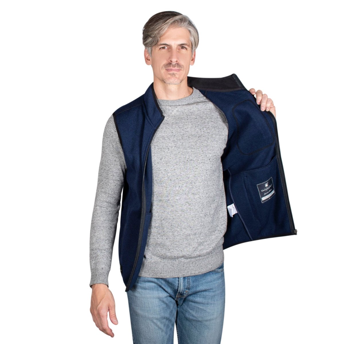 Foto 2 | Chaleco Greenlander De Punto Azul Marino Para Hombre