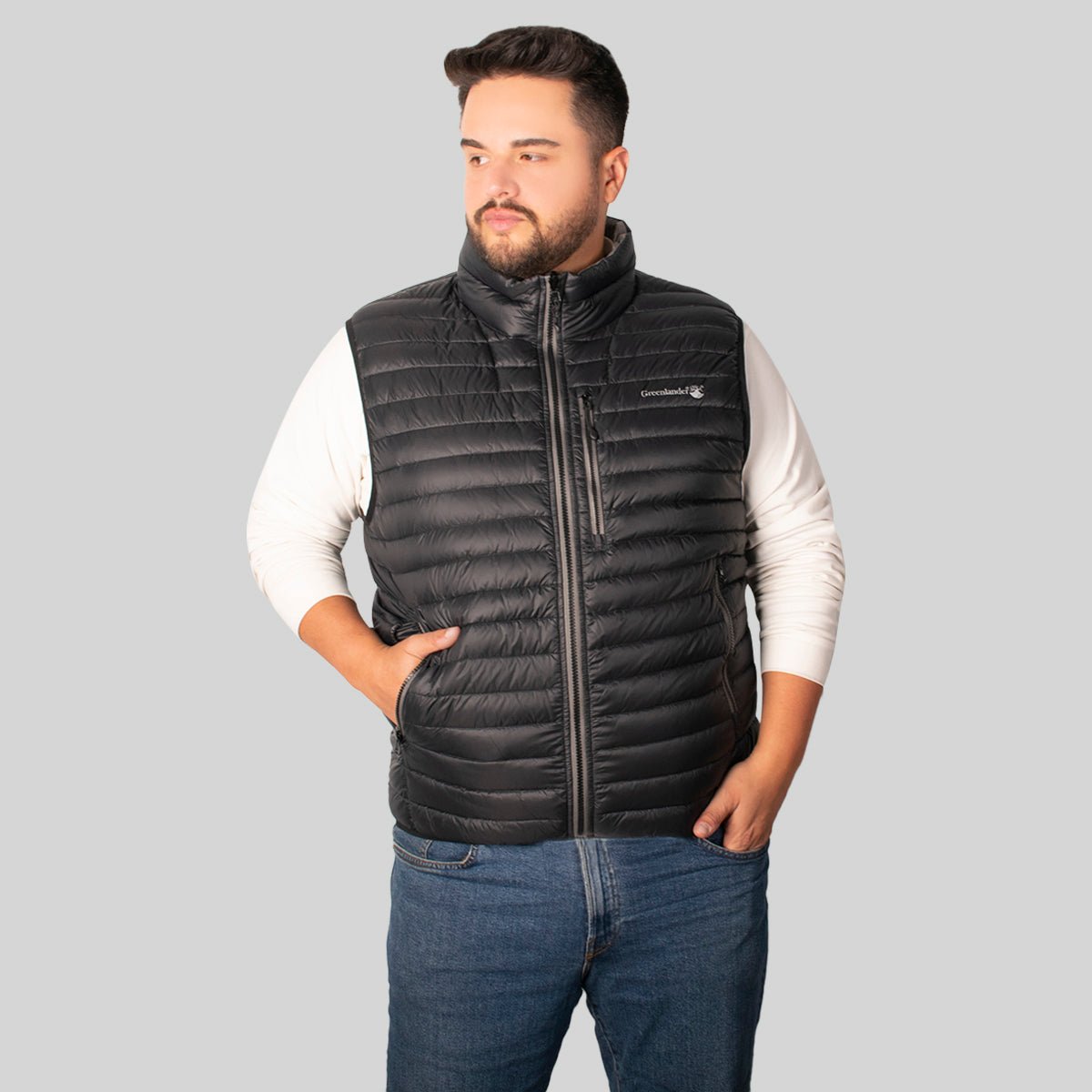 Chaleco Greenlander Gorro Oculto Tallas Extra Para Hombre