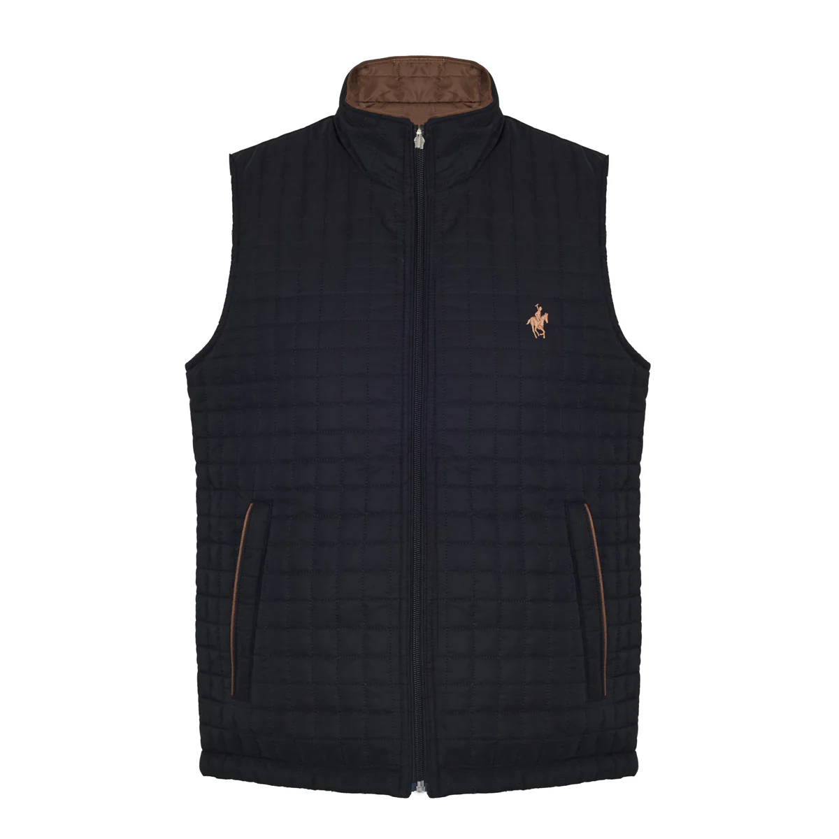 Cheleco Doble Vista Capitonado Negro Rock Hampton Polo Team