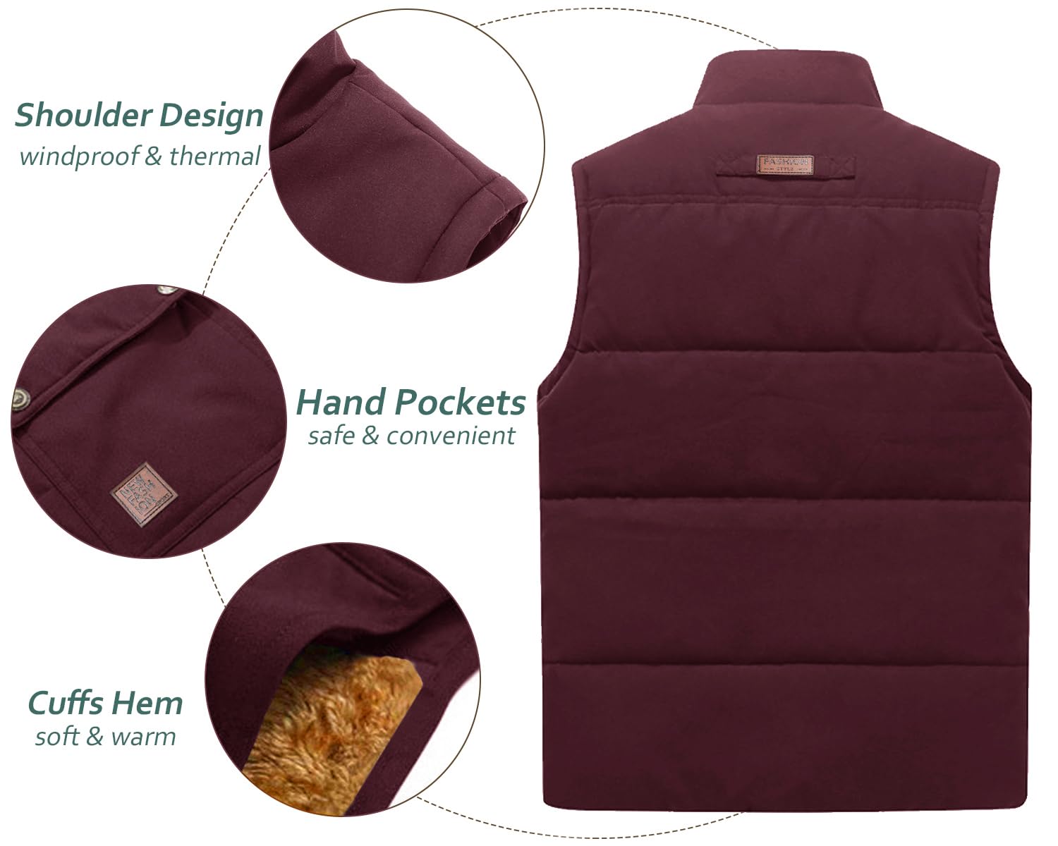 Foto 6 pulgar | Chaleco De Invierno Tacvasen Chaqueta Sin Mangas Con Forro Polar Grueso Para Hombre - Venta Internacional.