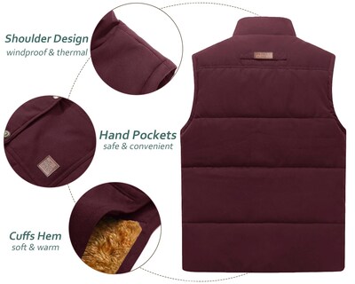 Foto 5 | Chaleco De Invierno Tacvasen Chaqueta Sin Mangas Con Forro Polar Grueso Para Hombre - Venta Internacional.