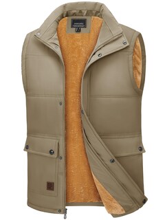 Foto 1 | Chaleco Tacvasen Para Hombre, Casual, Cálido, Forro Polar, Cuello Alto, Color Caqui - Venta Internacional.