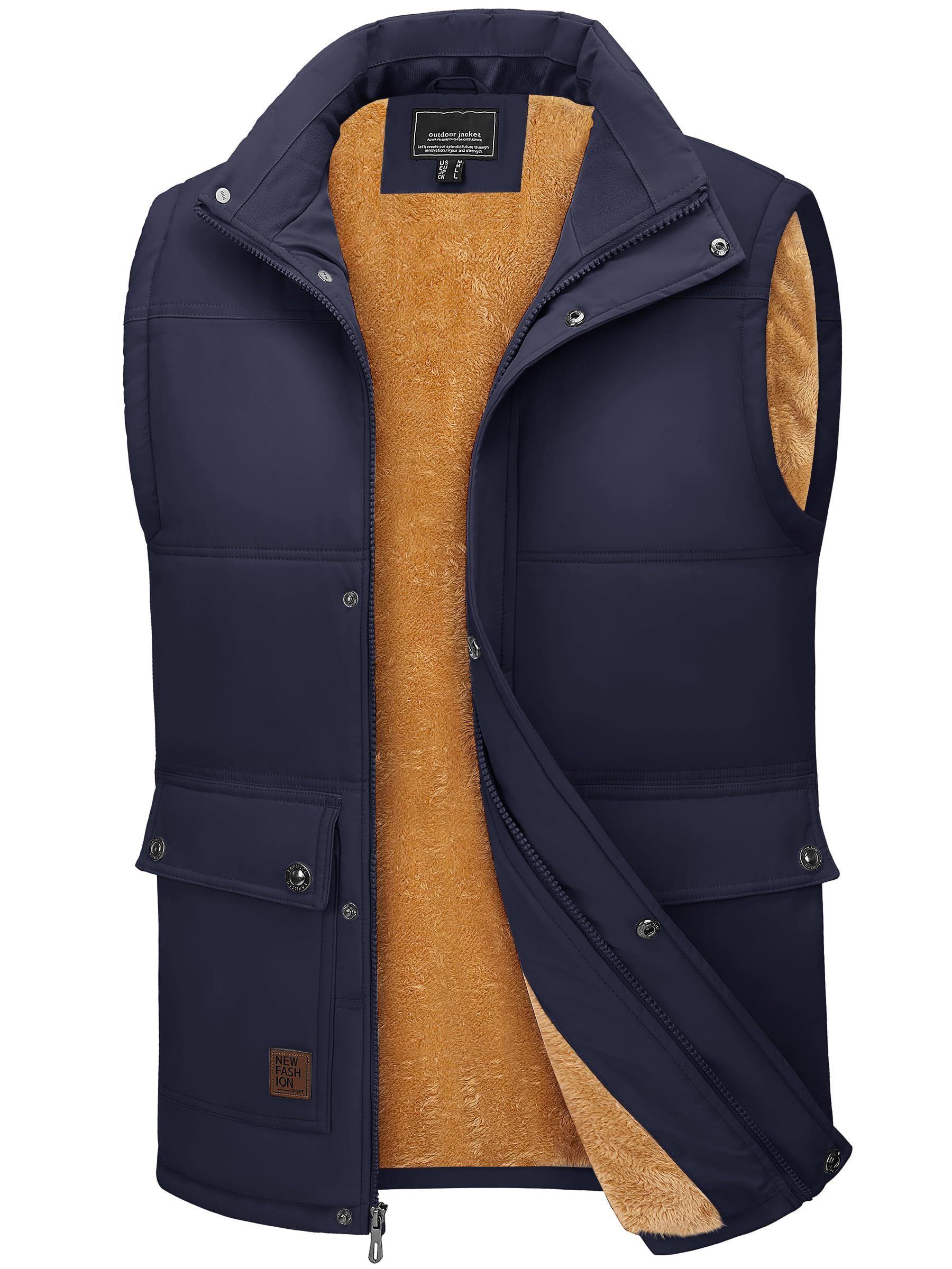 Foto 1 | Chaleco Tacvasen Para Hombre, Forro Polar Cálido Con Cremallera Completa, Para Exteriores - Venta Internacional.
