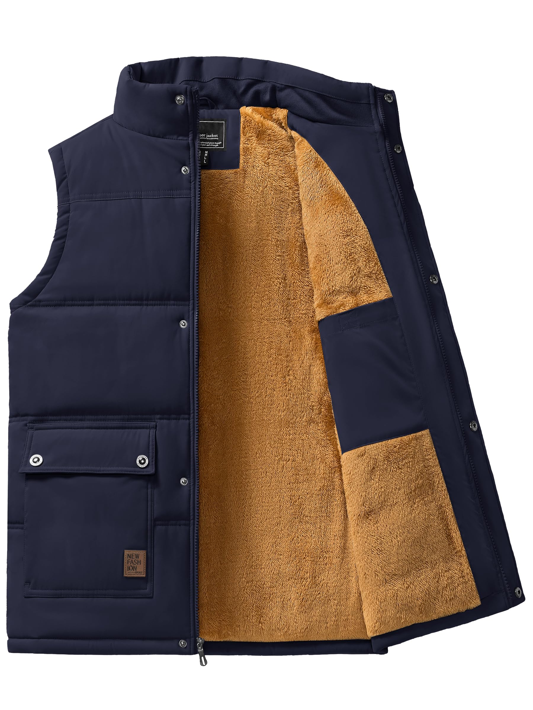 Foto 2 | Chaleco Tacvasen Para Hombre, Forro Polar Cálido Con Cremallera Completa, Para Exteriores - Venta Internacional.
