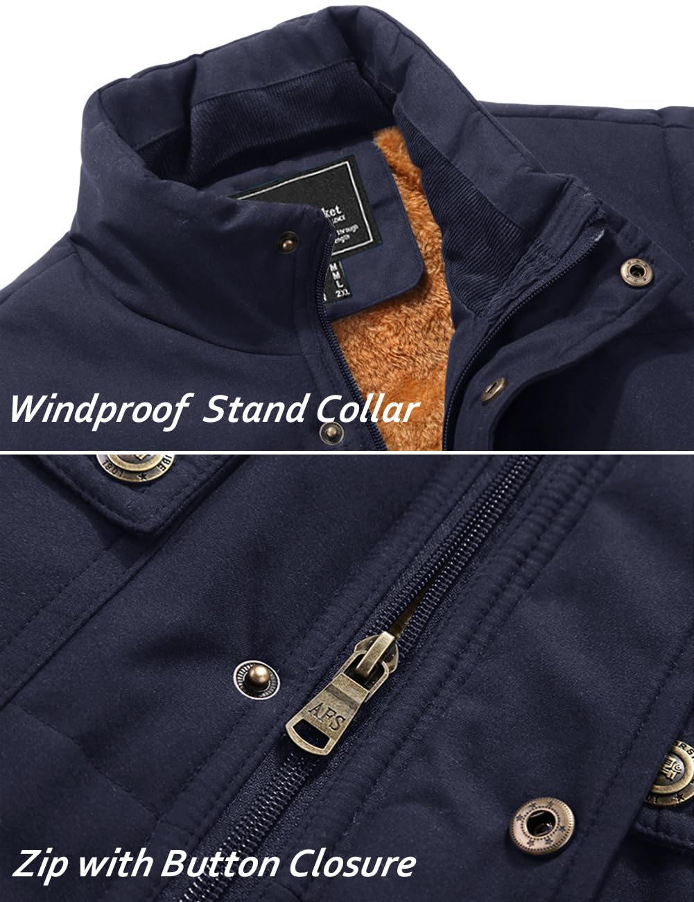 Foto 6 | Chaleco Tacvasen Para Hombre, Forro Polar Cálido Con Cremallera Completa, Para Exteriores - Venta Internacional.