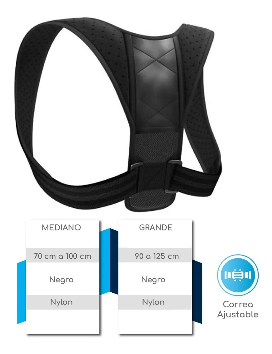 Foto 4 pulgar | Chaleco Corrector De Postura Color Negro Talla Grande