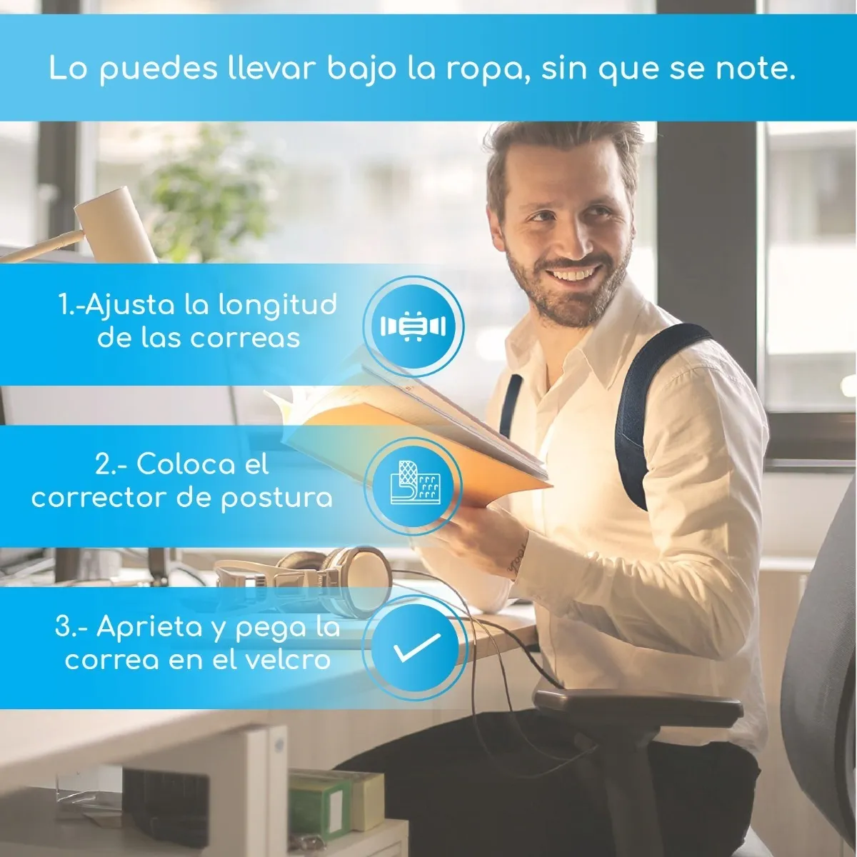 Foto 4 | Chaleco Corrector De Postura Color Negro Talla Grande