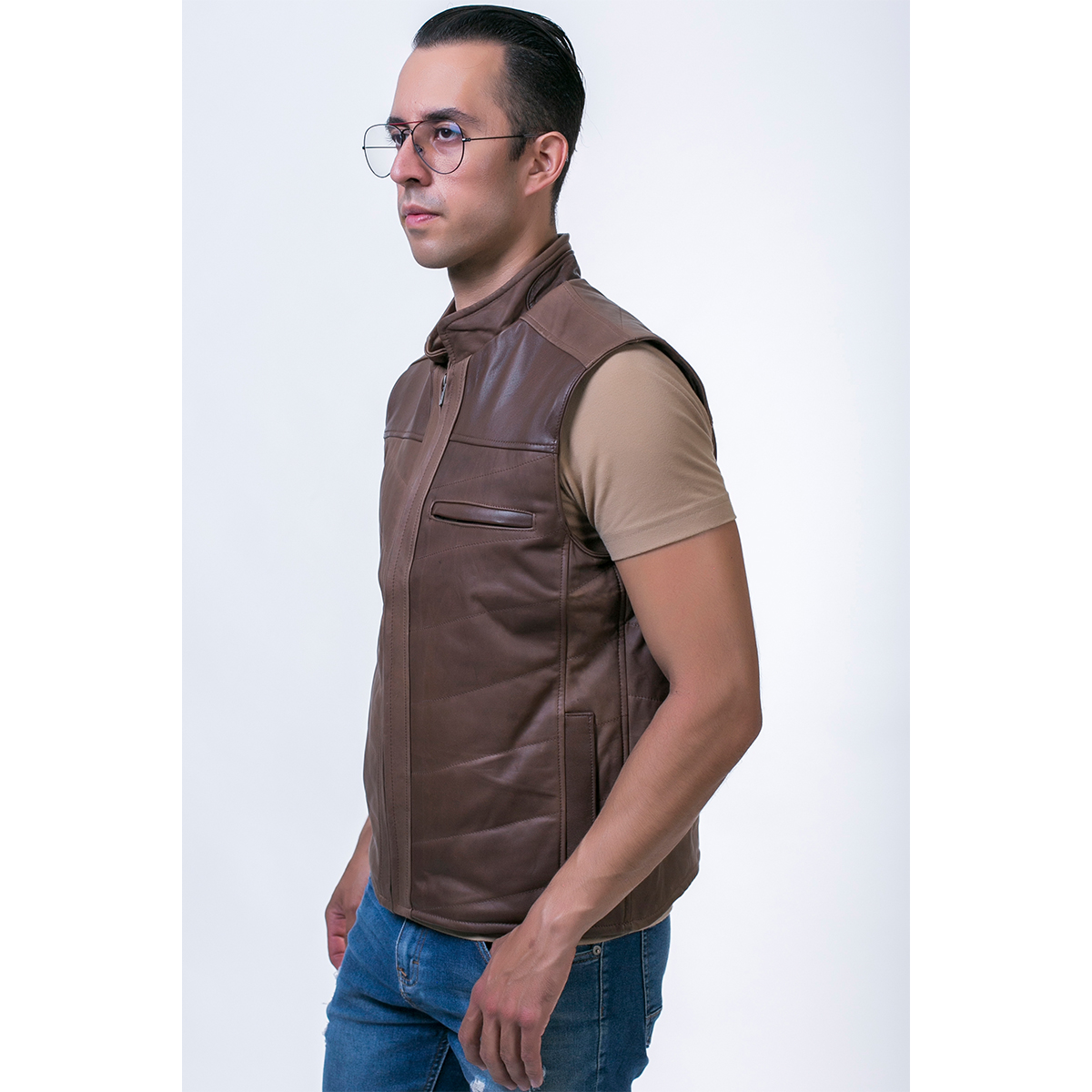 Foto 3 pulgar | Chaleco Piel Borrego Castelli Estilo Western Hombre