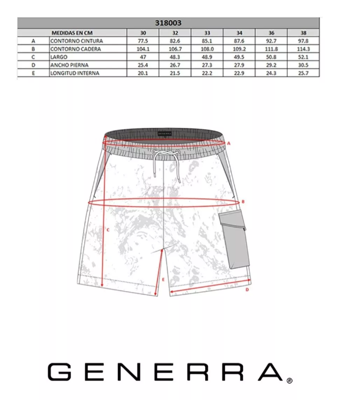 Foto 5 | Bermuda Generra 318003 Comfort Fit para Hombre