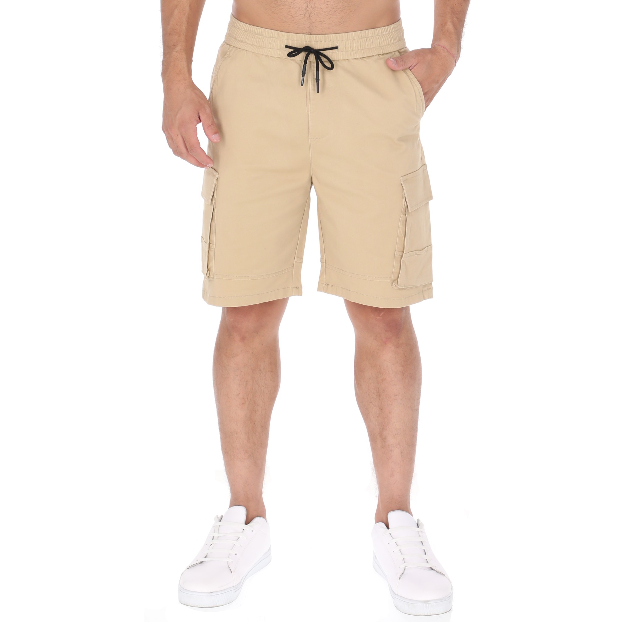 Bermuda De Gabardina Estilo Cargo Color Beige Para Hombre Chb Chili Beans Clothing Co.