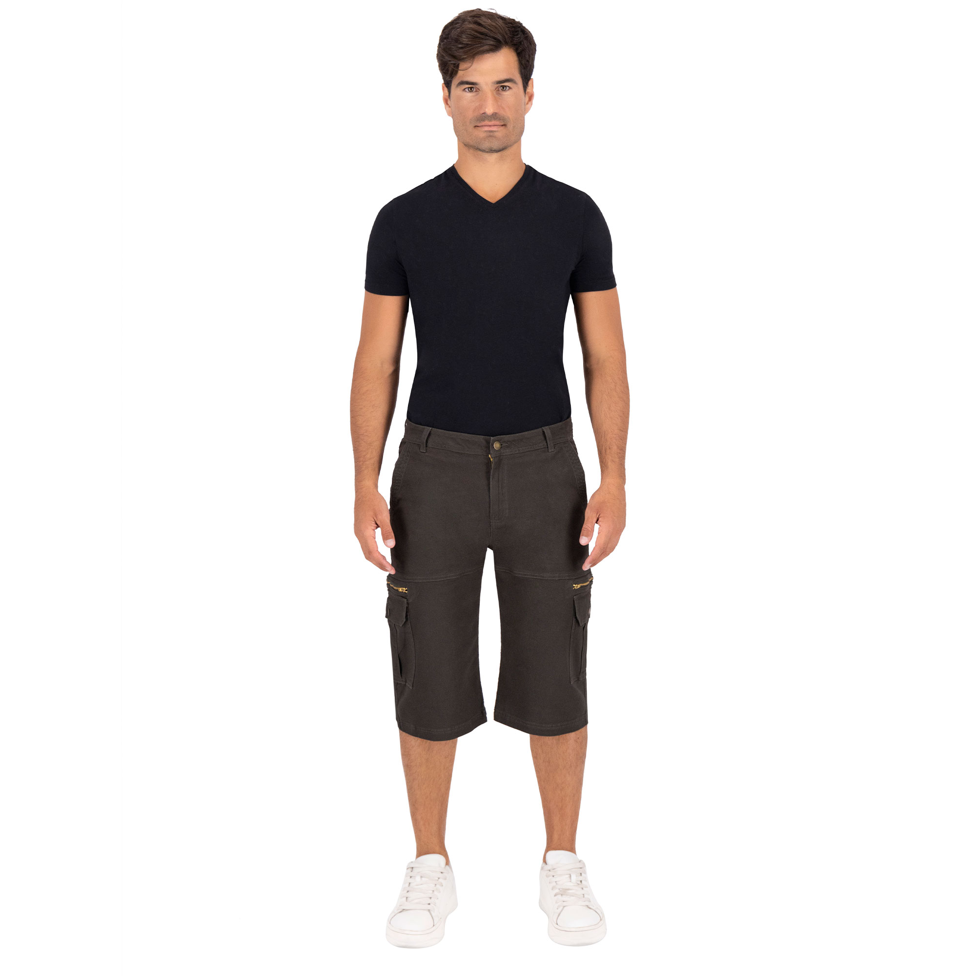 Foto 4 pulgar | Bermuda Britos Jeans Hombre Gabardina Verde Olivo 803784